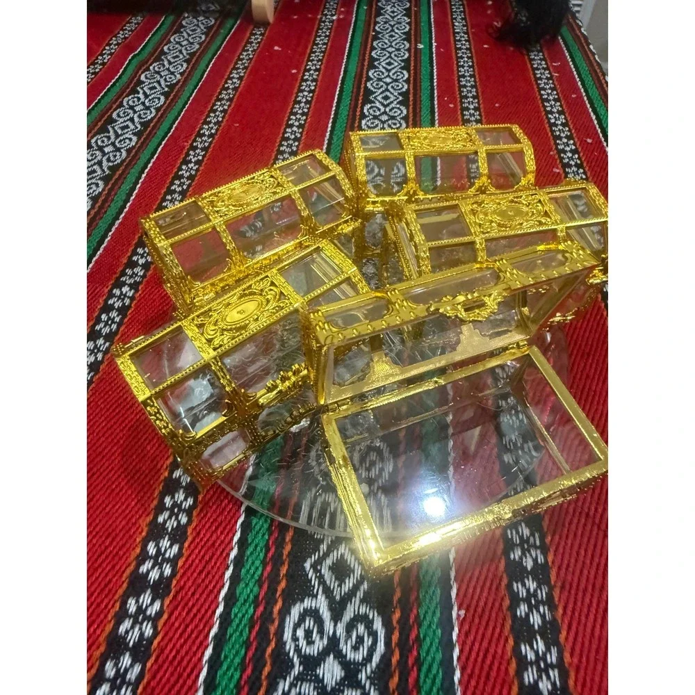 Gold 12Treasure Chest Candy Box Favor Party Wedding Decorative Containers henna